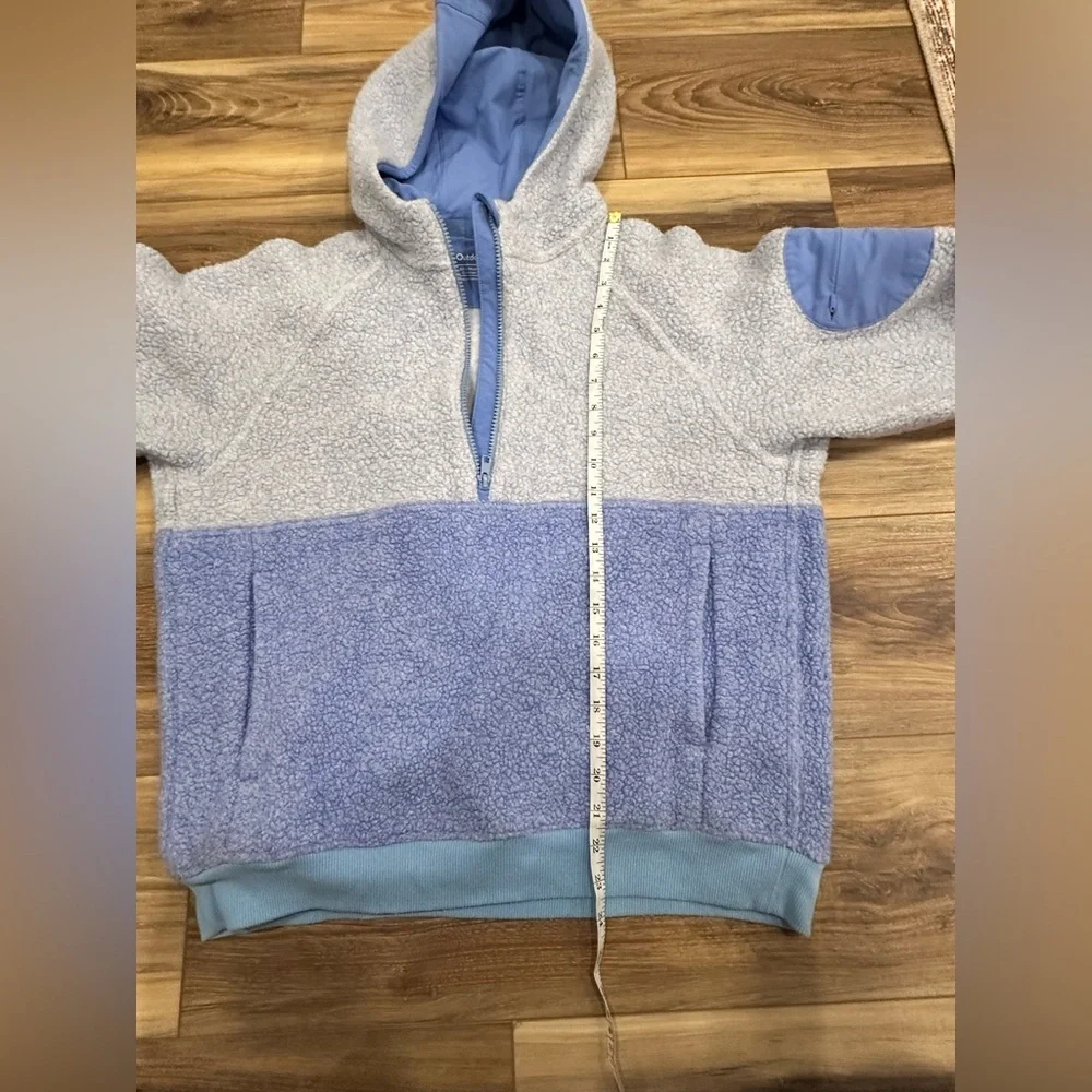 Outdoor Voices MegaFleece 1/2 Zip Pullover Hoodie Dusty Blue Size Medium Womens - Picture 7 of 9